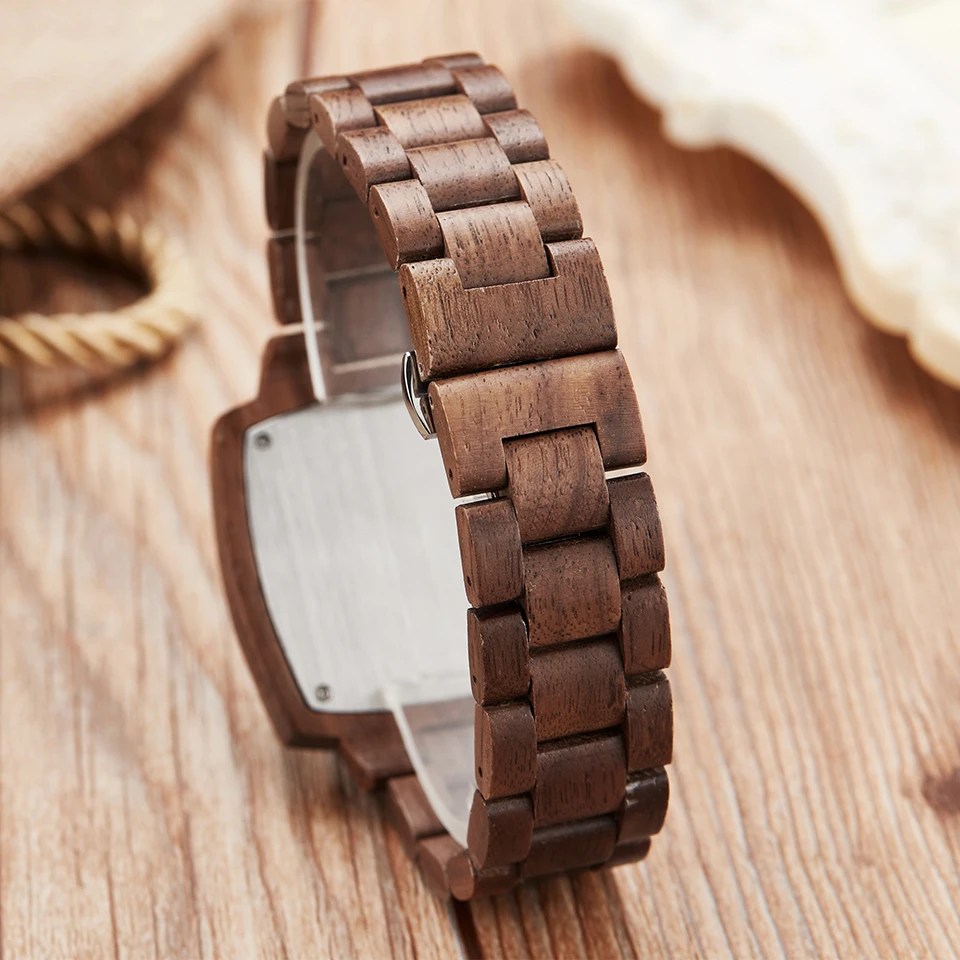 

Couple Wooden Watch Men Women Bracelet Wrist Watches Male Natural Real Walnut Wood Quartz Wristwatch reloj Colorful Bamboo Clock