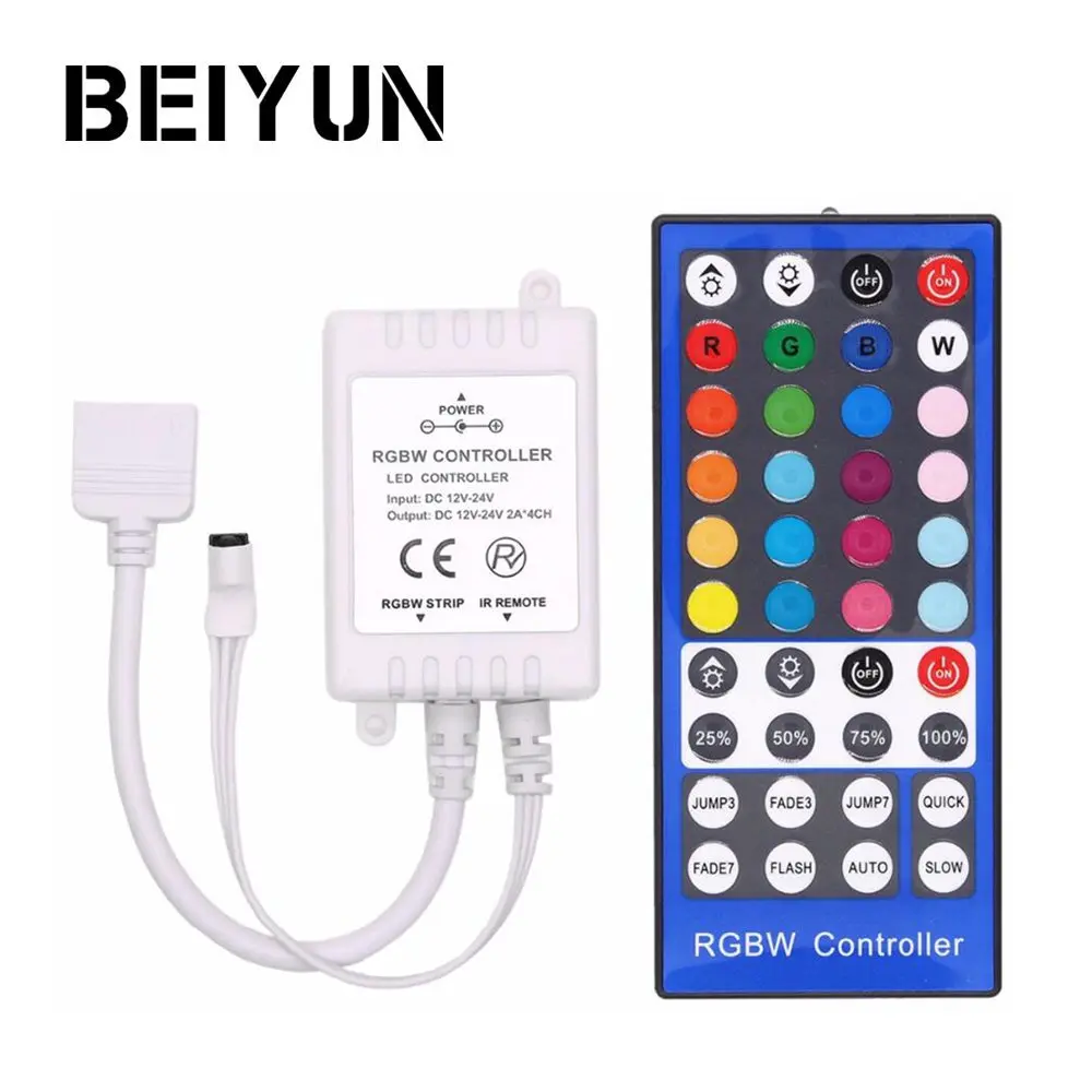 4 Каналы DC 12 V 24 RGBW светодиодный Управление диммер 40Key 5 Pins ИК пульт дистанционного