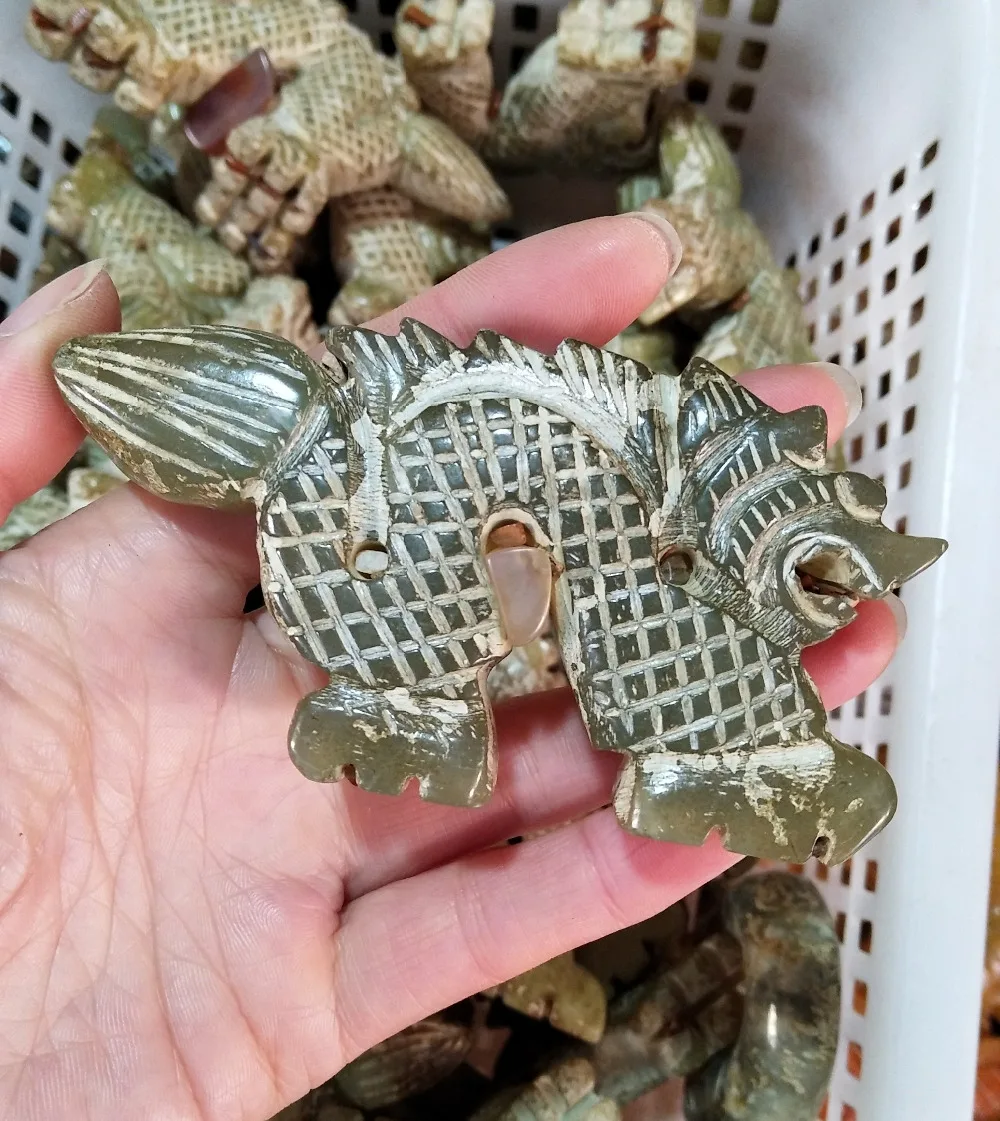 Chinese Han Dynasty natural old jade art dragon rekindled pendant | Дом и сад