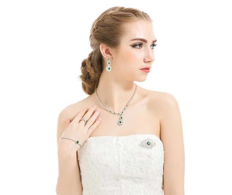 VOGUESS Марка чешские колье Цепочки и ожерелья Зеленый Кристалл s для Для женщин