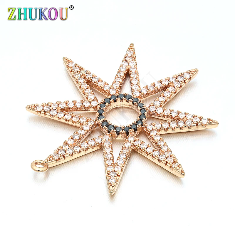 Модные подвески 35*37 мм с инкрустированным кубическим цирконием и звездой