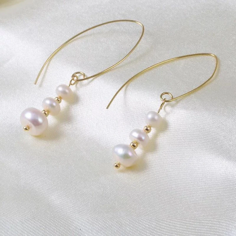 Новинка 2019 серьги-шнурки из пресноводного жемчуга специально разработанные для