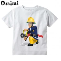 kids sam fireman firefighter design t shirt boysgirls great kawaii short sleeve tops childrens funny t shirtooo3062