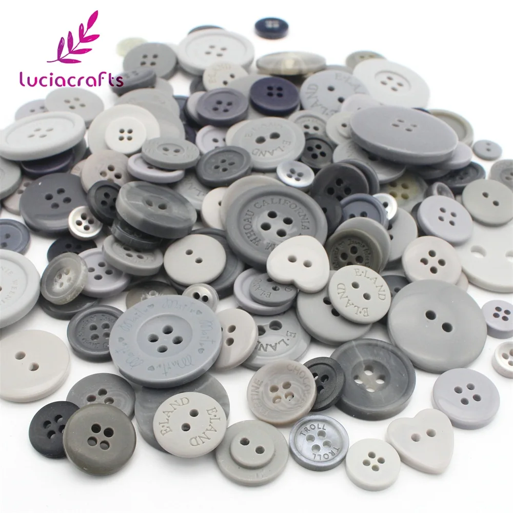 Lucia crafts 50 г/лот мульти параметр круглые полимерные пуговицы материалы для одежды DIY Швейные аксессуары ручной работы 2/4 отверстия E0402