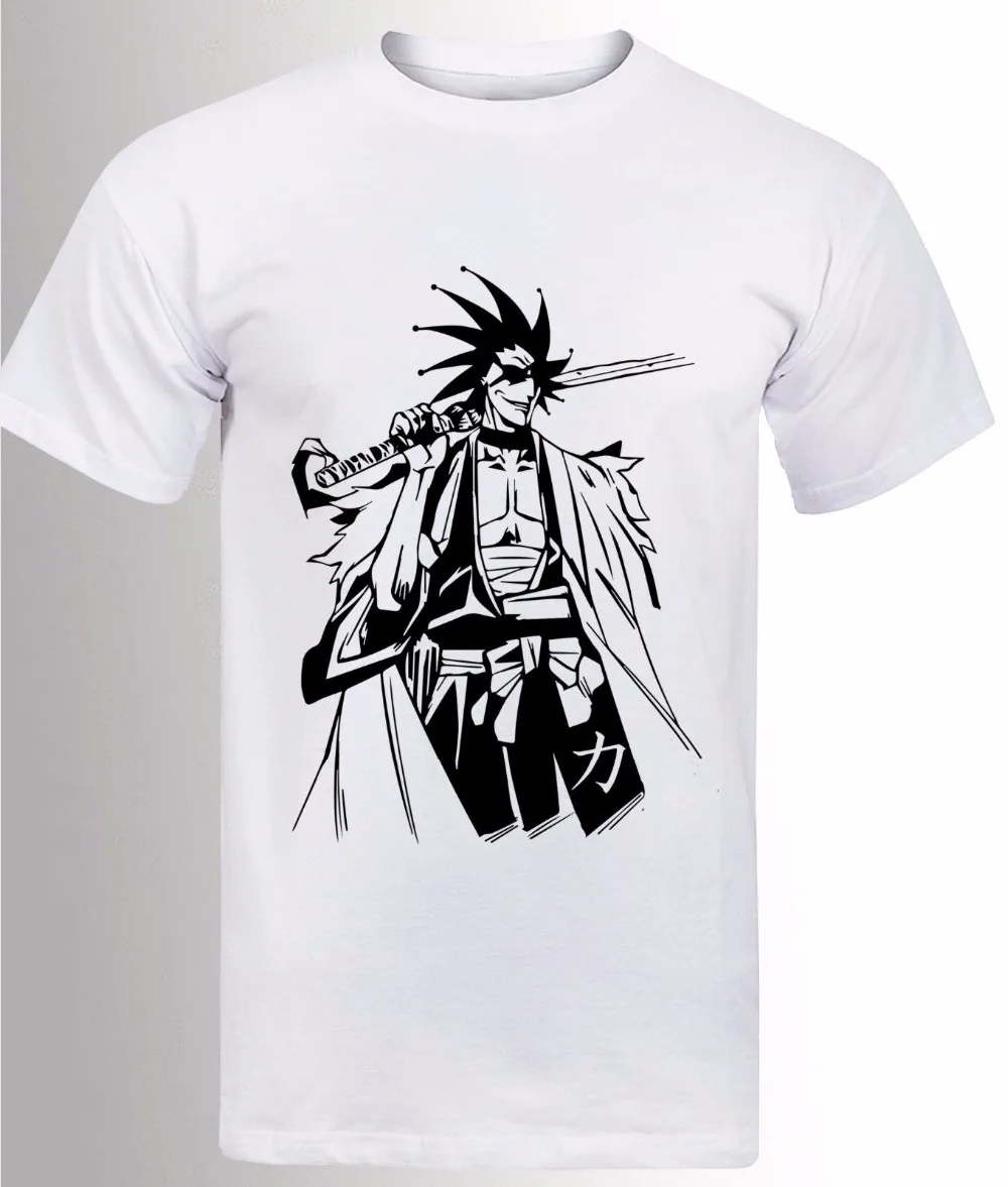 Мужская футболка с коротким рукавом и принтом капитана зараки кенпачи из 100%