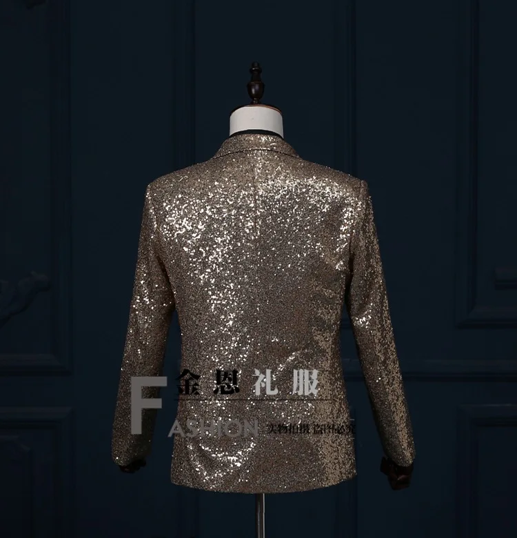 Новый мужской блесток Куртка Блейзер пальто костюм для свадьбы и выпускного