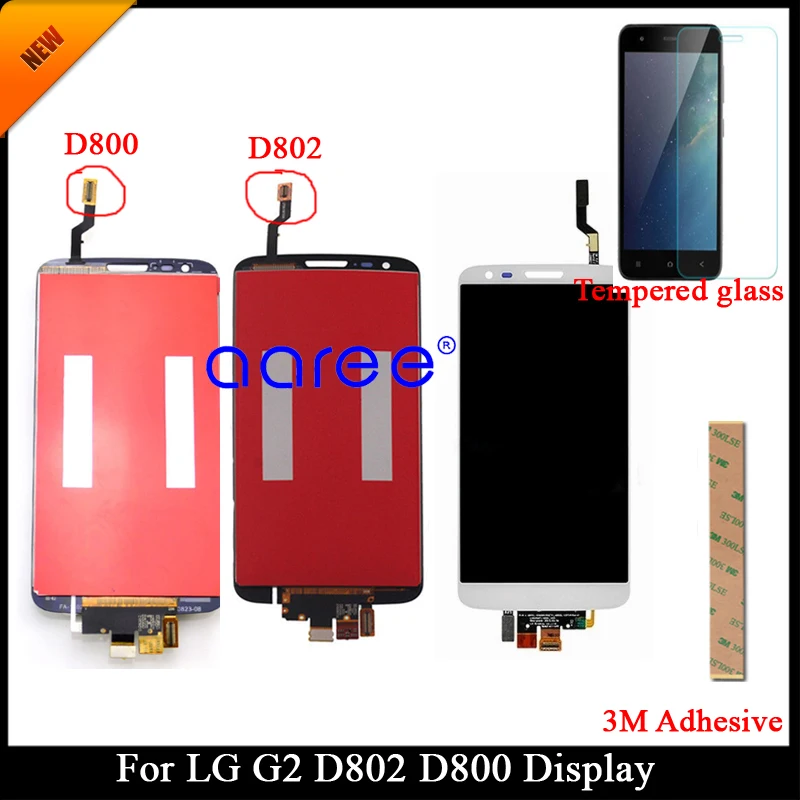 100% протестированный ЖК дисплей класса AAA для LG G2 D800 D802 D805 Дисплей сенсорный