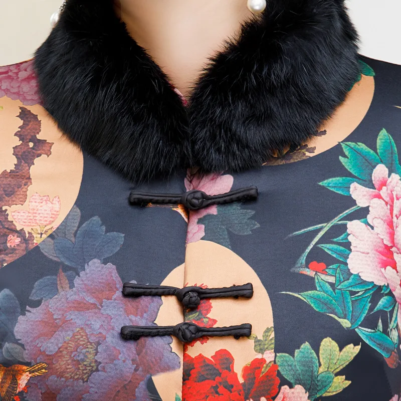 2018 Новый китайский стиль женский улучшенный cheongsam Осень и зима имитация ладана