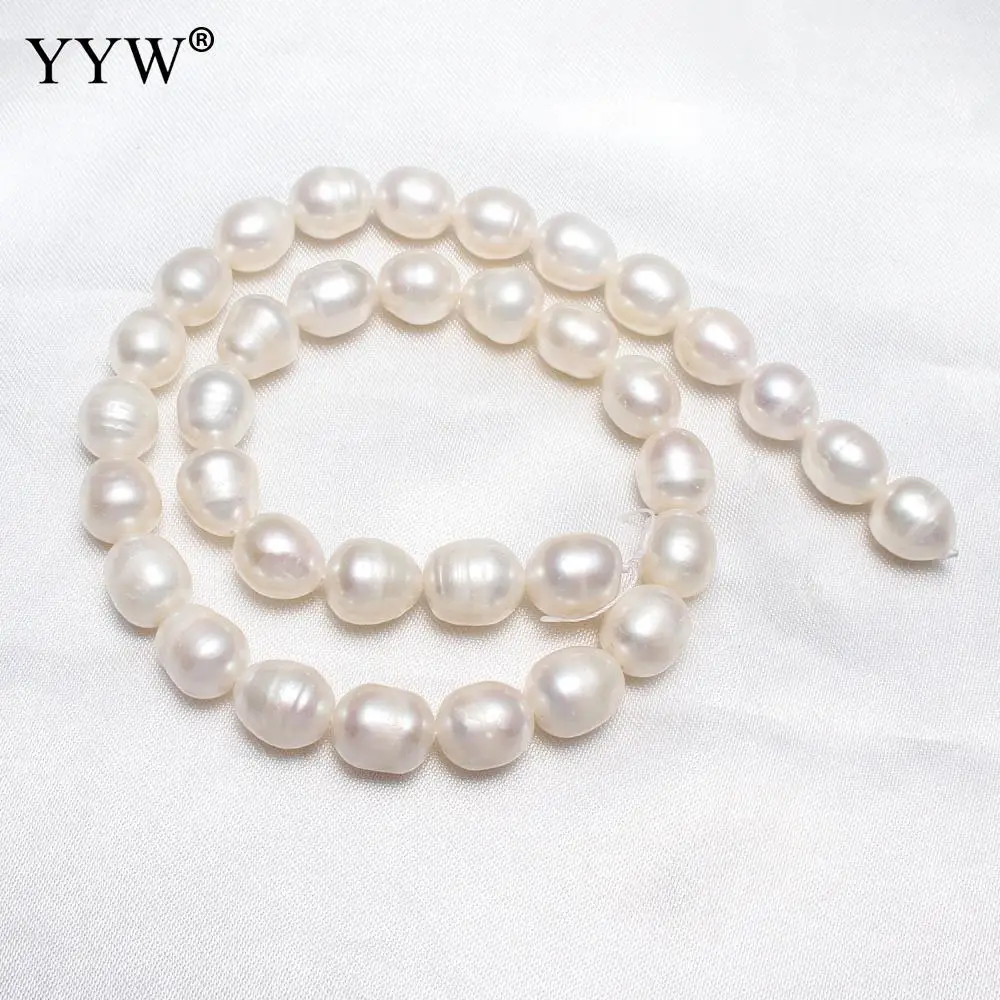 

YYW High Quality Cultured Potato Freshwater Pearl Beads natural white 10-11mm Approx 0.8mm Sold Per Approx 15 Inch Strand