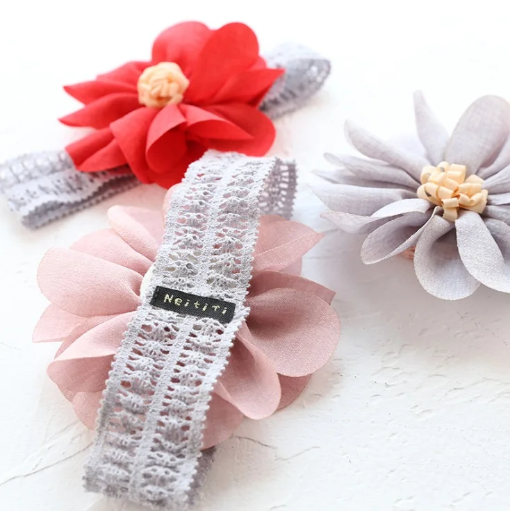 

Wholesale Boutique 15pcs/3C Fashion Oversize Flower Headbands Solid Floral Soft Hairbands Princess Headwear Hair Accessories
