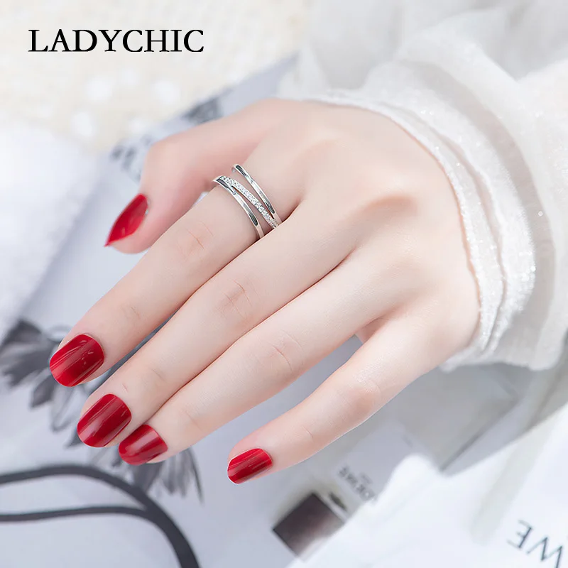 Женское Открытое кольцо LADYCHIC из розового золота с микрозакрепкой и фианитом