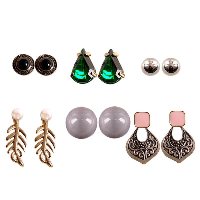 Hot selling fashion gorgeous women jewelry girl boy birthday party ear nail green gray pink Earrings mixed Gift Free Shipping | Украшения и
