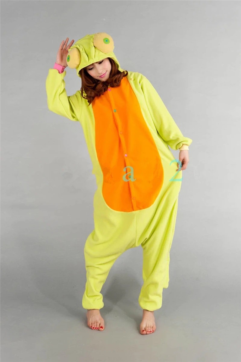 Cartoon Anime Animals chameleon Lizard Onesie Halloween Cosplay Reptiles onesies Adult Women Men's Pajamas sleepwear jumpsuit |