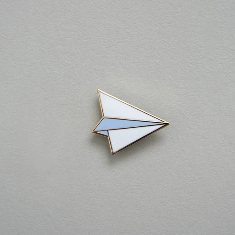

paper airplane enamel pin badge