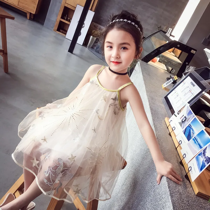 Summer cute girls sweet embroidery mesh slip dress 2-6 years baby girl fashion princess dresses | Детская одежда и обувь