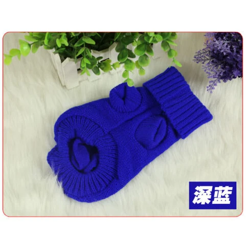 Royal Blue Горячая Распродажа, вязаный джемпер для маленьких собак, кошек, зима-осень, теплый свитер, пальто для щенков - Цвет: Royal Blue