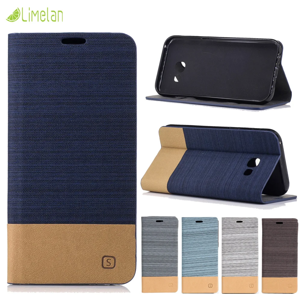 Limelan холщовая текстура для samsung Galaxy A3 A5 2016 2017 A310 A320 A510 A520 кожаный чехол телефона -