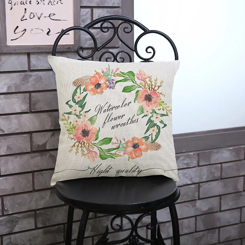 Скандинавские акварельные декоративные подушки украшения для дома цветы голова