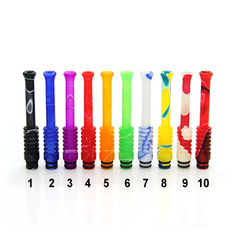 

10 Colors Acrylic 510 Vape Drip Tip Long Mouthpiece For RDA RBA Atomizer-random color
