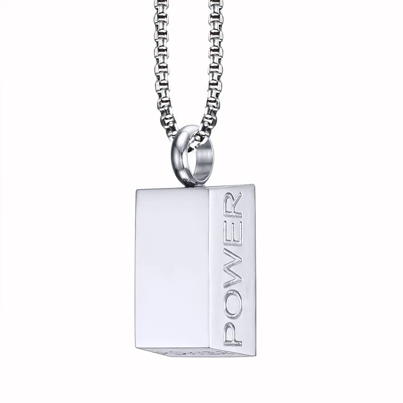 Mprainbow Для мужчин &quotPower&quot слова Цепочки и ожерелья в ленты Нержавеющая сталь