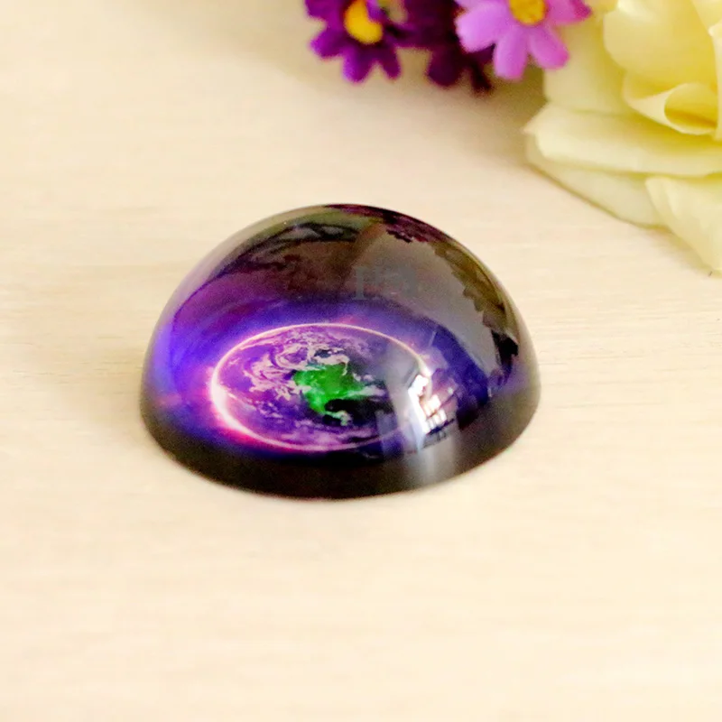 80 мм 3D узор земли декоративный стеклянный пресс папье кристаллы полусферический