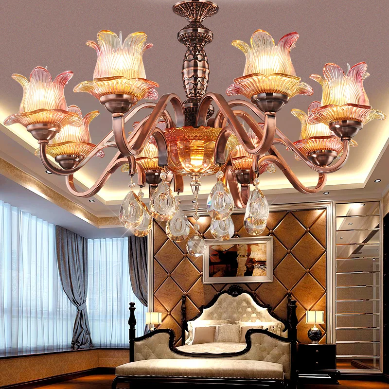 SOLFART красная бронзовая цветная люстра ручной работы стеклянный цветочный