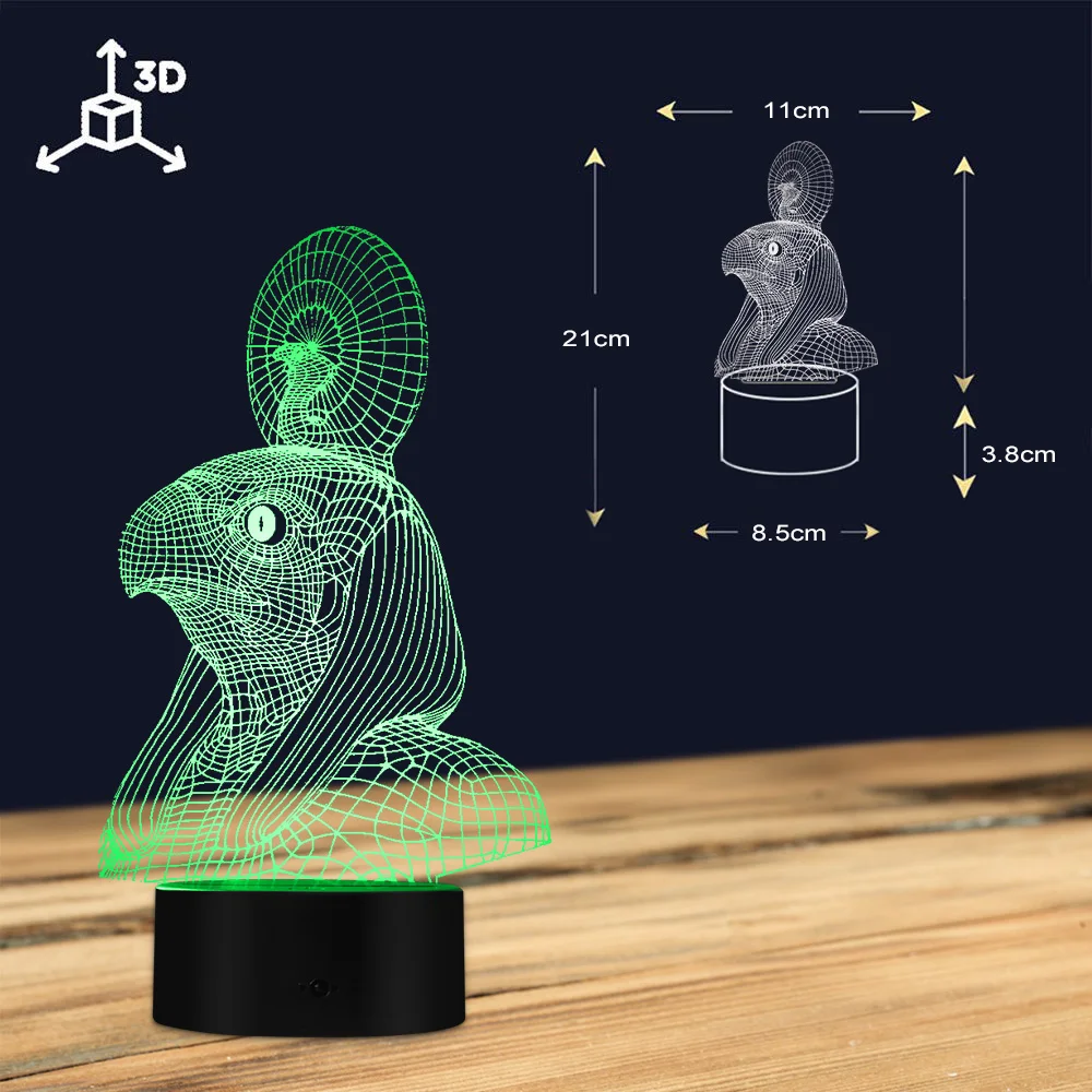 Винтажный бог солнца Египетский Horus Falcon God ночник египетская мифологическая 3D Оптическая иллюзия ночной Светильник Новинка Настольная лампа