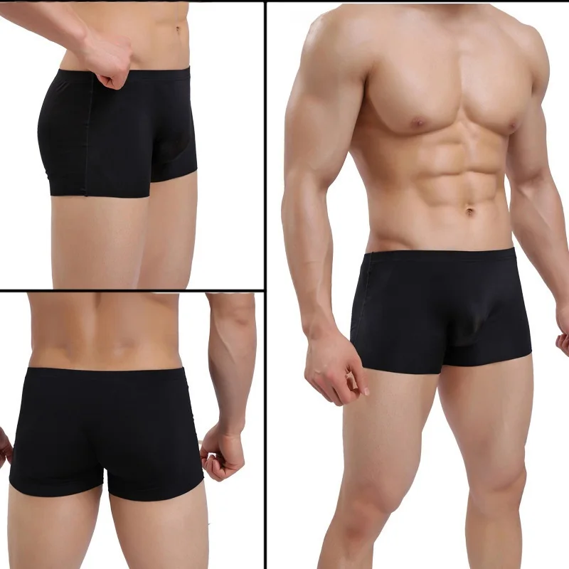 Mens Ice Silk Boxers Breathable Transparentes men UnderMear Boxer Sexy Homme Jockstrap Gay Fetish Homens One-Piece Shorts | Мужская