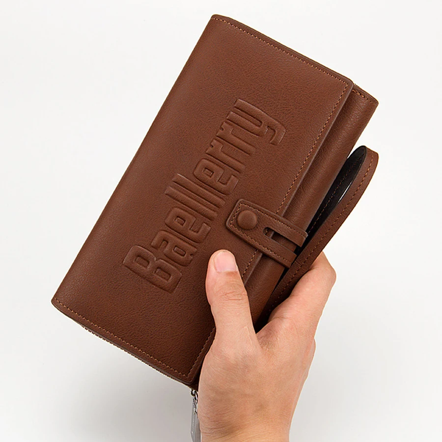 

Baellerry Business Men Wallets New 2017 Solid PU Leather Long Wallet Portable Cash Purses Casual Wallets Male Clutch Bag