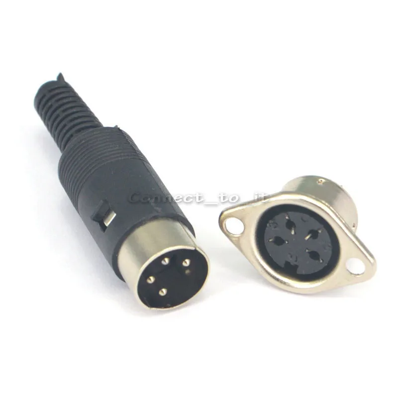 4 контактный разъем DIN к гнезду 2 гнезда панельный крепежный соединитель Адаптер и