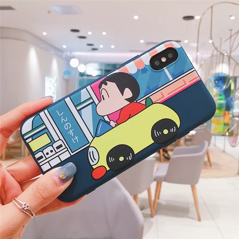 Для iphone 6 6s 7 8 plus X Xs Max XR чехлы для телефонов с милым мультяшным рисунком Crayon Shin-chan