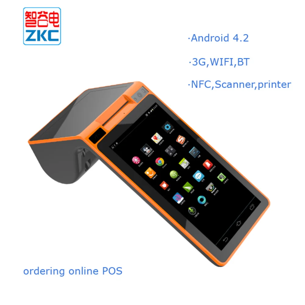 

Android Мини Планшеты pos с двойной Экран Термальность принтер, сканер, NFC для restaruant