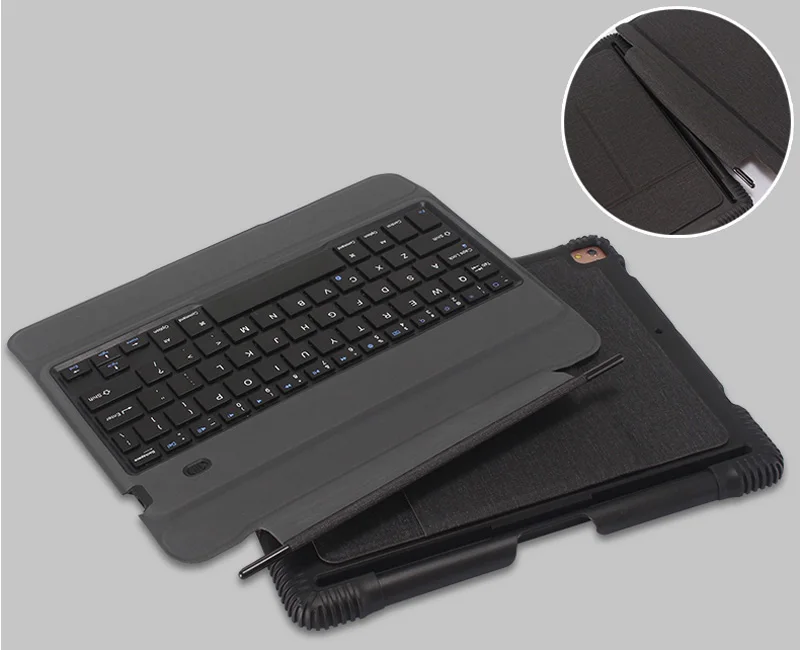 standard keyboard Тонкий съемный русский/Иврит/испанский Беспроводной Bluetooth клавиатура кожаный чехол принципиально чехол для Apple iPad Pro 10,5 10," Tablet - Цвет: standard keyboard