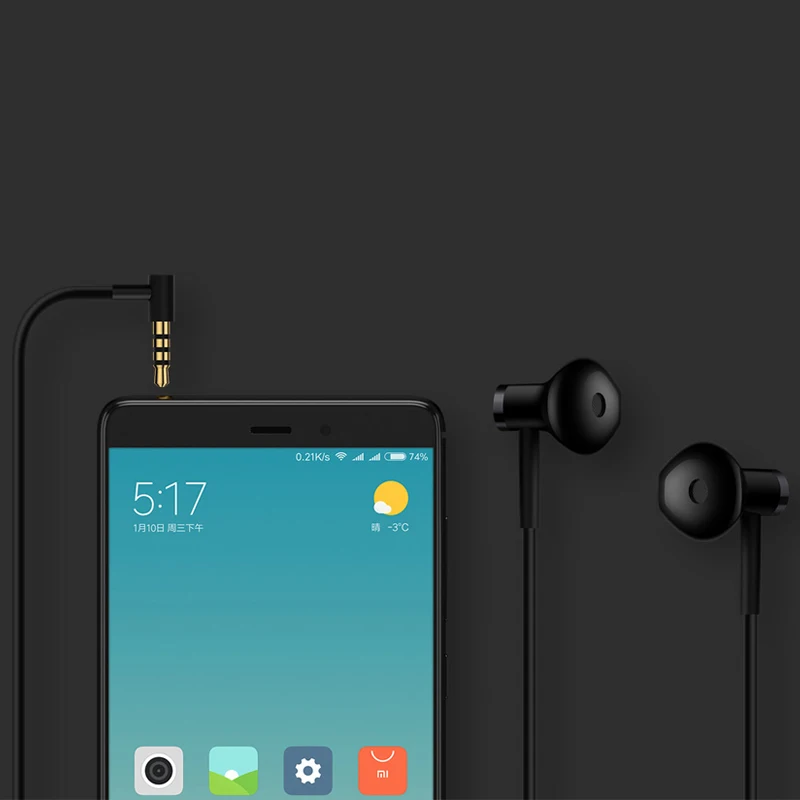 Наушники вкладыши Xiaomi Mi 2 шт. проводные наушники 3 5 мм для смартфонов A1 Redmi