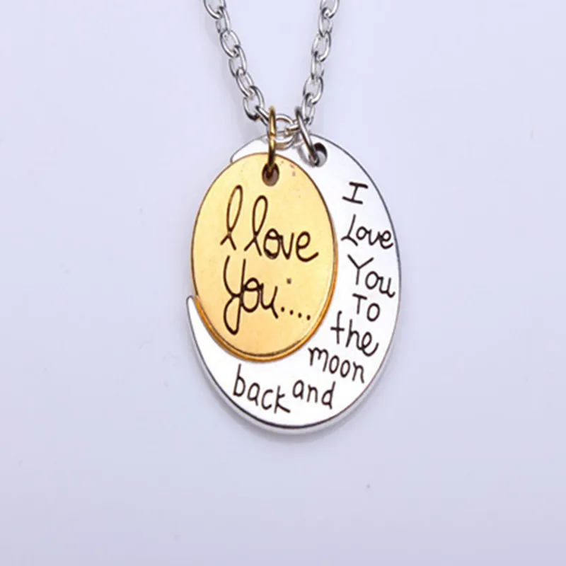Модное ожерелье из нержавеющей стали с подвеской I Love You to the Moon and Back цепочки для