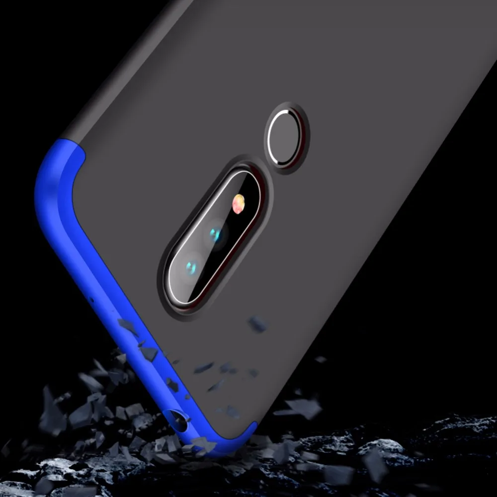 100 шт./лот 360 полноразмерный защитный чехол накладка пластиковый для Nokia 7 plus 6 X6/6 1 8