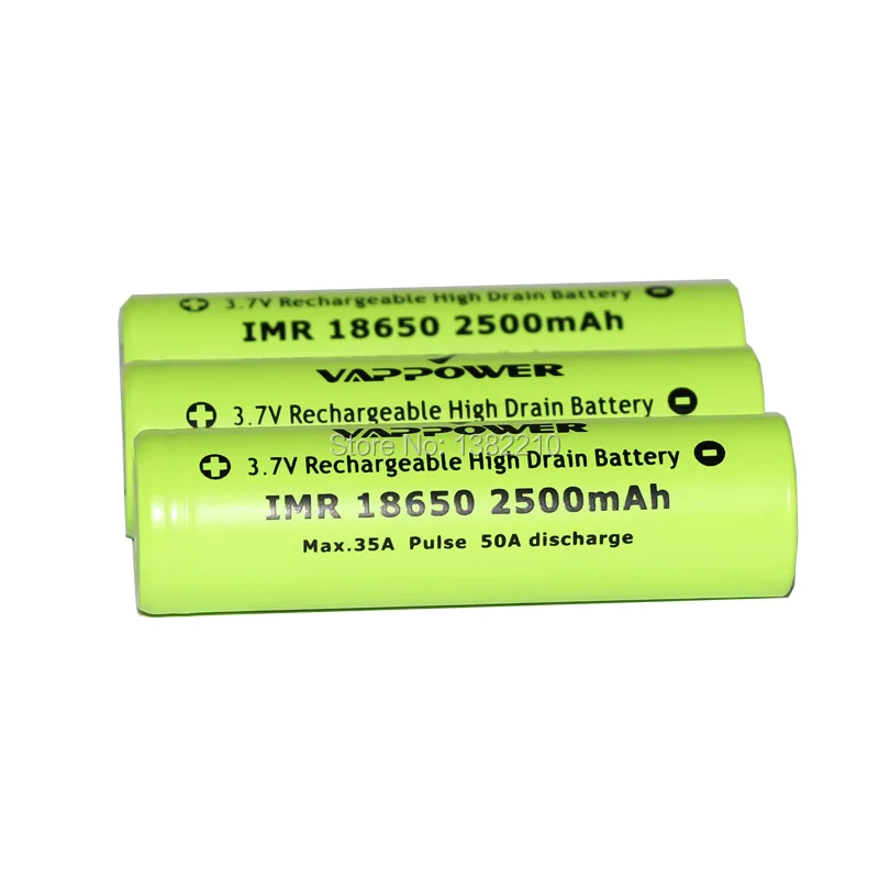 Бесплатная доставка! 2 шт./лот VAPPOWER 3 7 V IMR 18650 2500mAh Высокая утечка 35A электронная