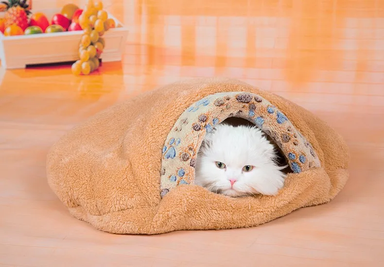 HOOPET домики для кошек 1 шт. товары для домашних животных Теплый мягкий домик для кошек спальный мешок для домашних животных прекрасный питомник для собак гамбургер размер кровати для домашних животных S/M# K