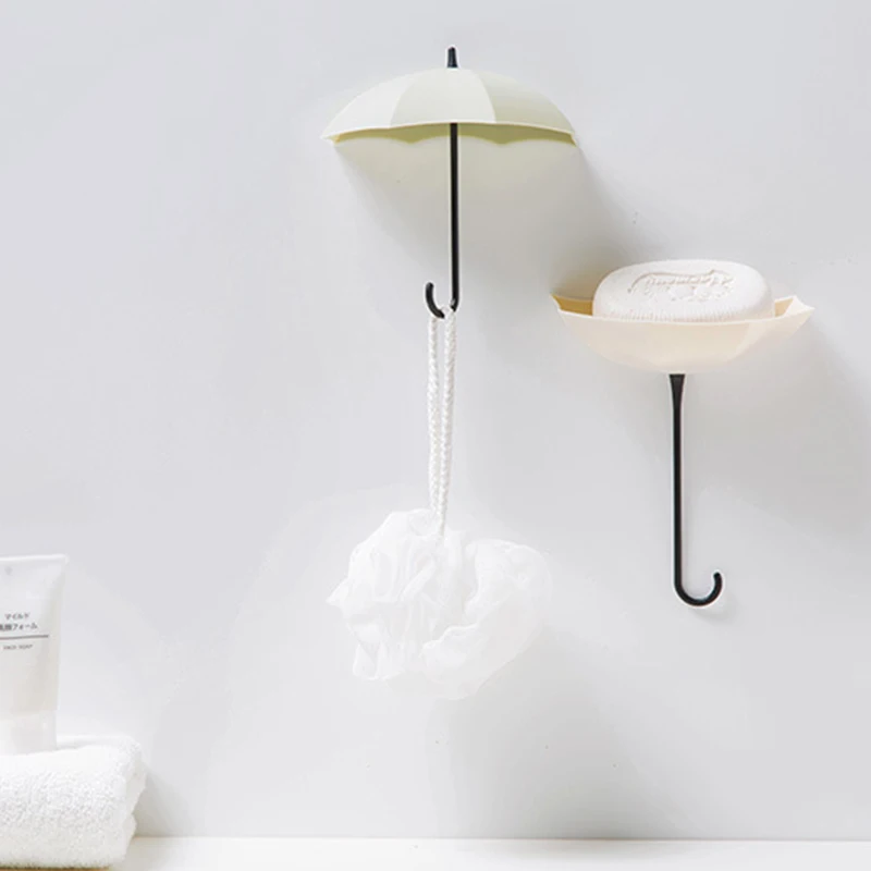 3 шт./компл. пластиковый настенный крючок в форме маленького зонта разных цветов