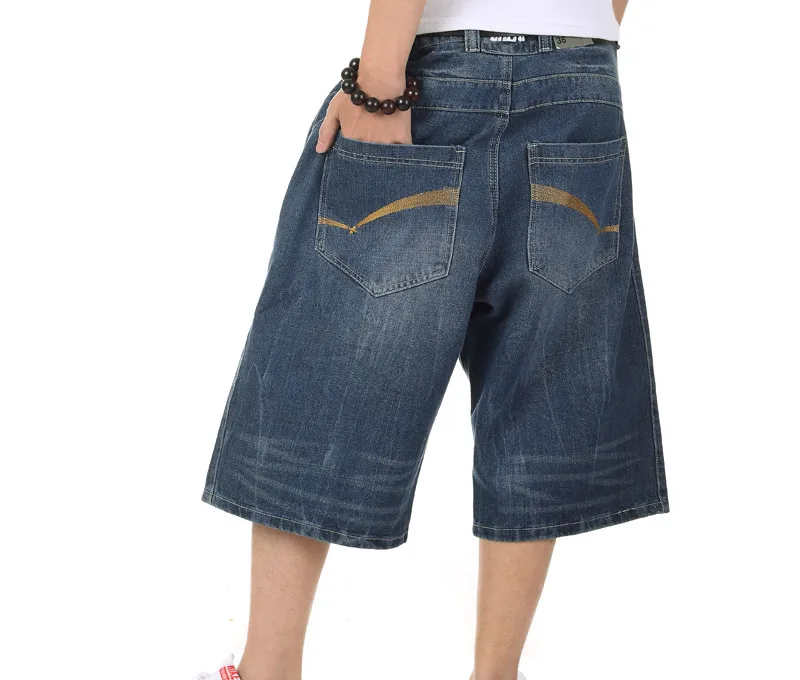 Бесплатная доставка свободные джинсы с дырками на коленях шорты для мужчин в