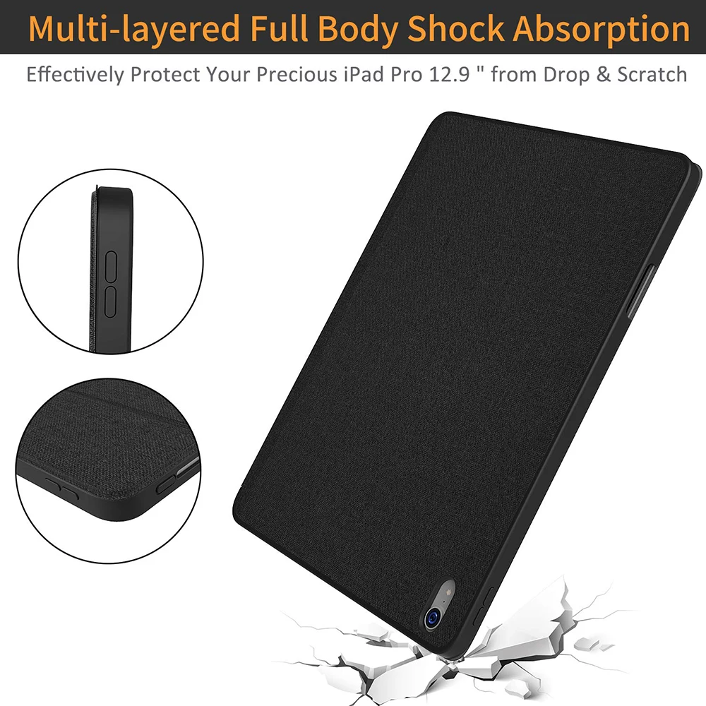 Чехол для iPad Pro 12,9 3th Funda с держателем карандаша Умный Магнитный силиконовый чехол для iPad Pro 12,9 1th 2th Capa
