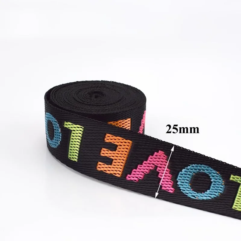 25mm Meetee 8 метров 25/38 мм нейлоновый жаккард тесьма амурная лента DIY сумка с наплечной лямкой Одежда украшения DIY Швейные аксессуары - Цвет: 25mm