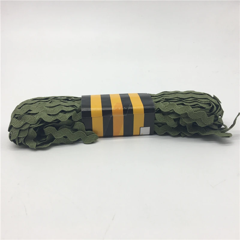 Лента ЗигЗаг армейского зеленого цвета 15 ярдов 6 мм|zig zag ribbon|ribbon diypolyester ribbon |
