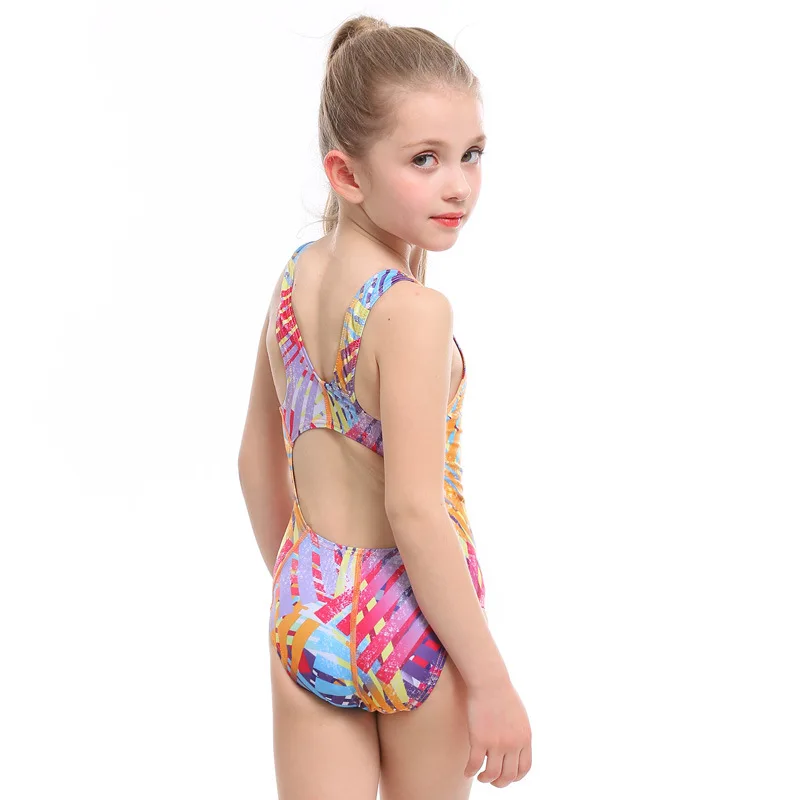 Children's Swimwear Sport One Piece Girls Beach Bodysuit Solid Patchwork Kid Bathing Suit Girl Beachwear Monokini | Спорт и