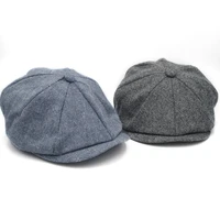 new autumn winter newsboy caps men and women warm octagonal hat for male detective hats retro flat cotton caps