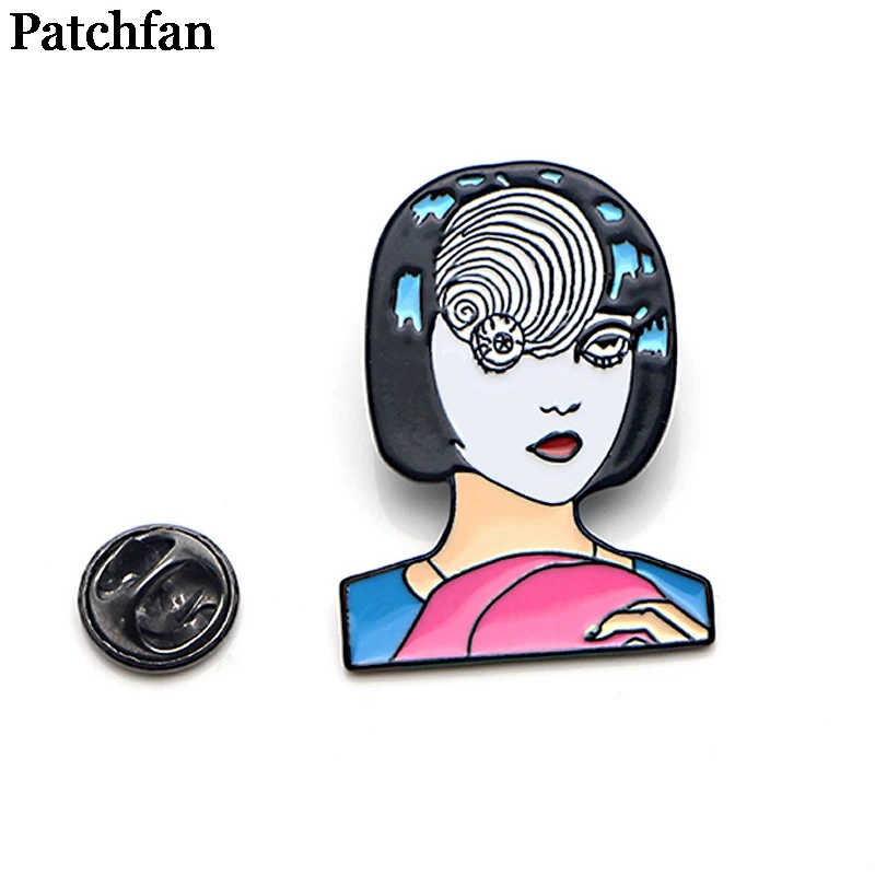 Patchfan японский ужас Junji Ito Uzumaki цинковый галстук булавки броши для рюкзака, одежды для мужчин и женщин Декоративные значки медаль A2064