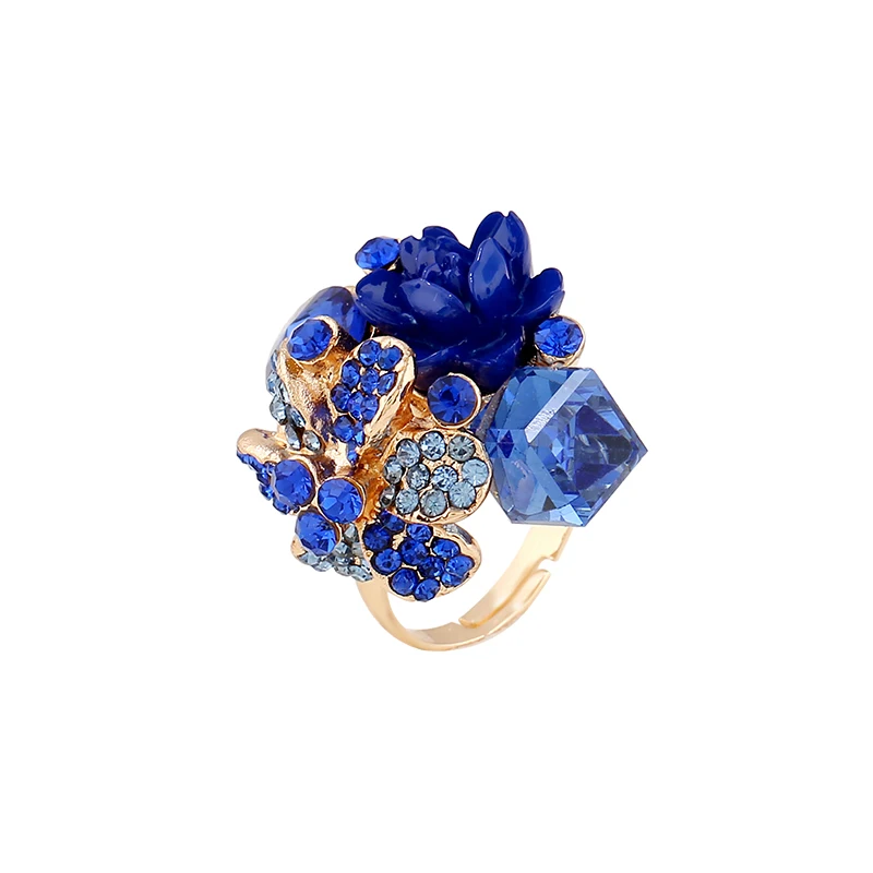 Duohan Элегантный шик синий со сверкающими стразами Свадебные украшения комплект