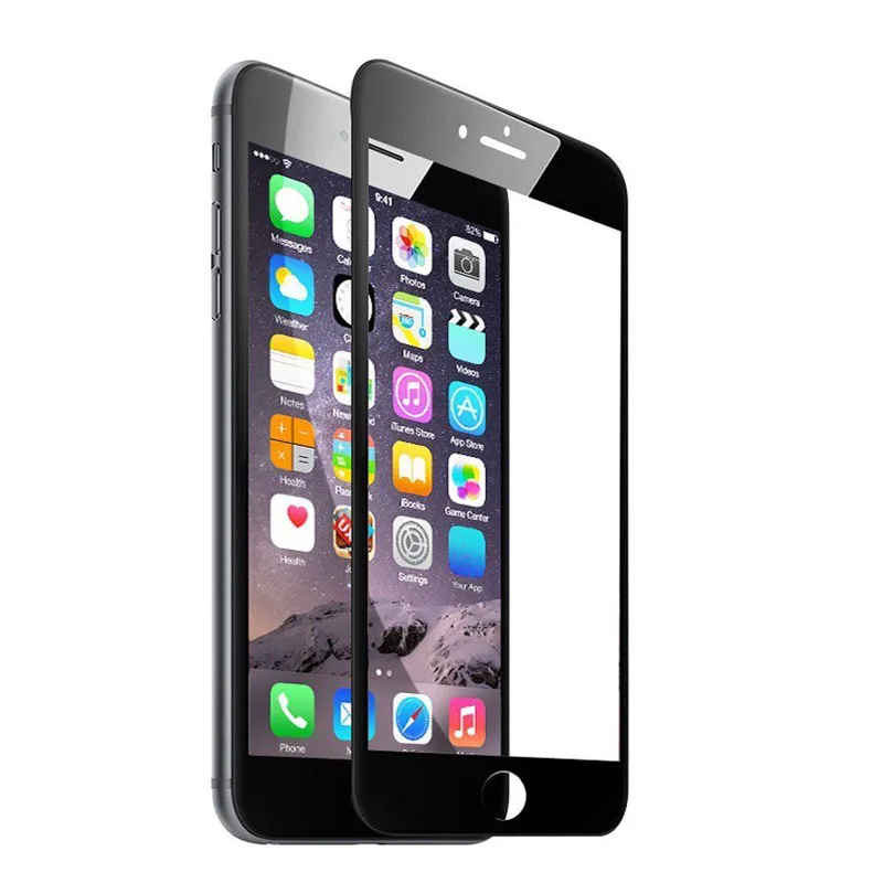 2 шт./лот полное покрытие Закаленное стекло пленка для iPhone 5 5s 6 6plus 7 7plus 8 8plus защита