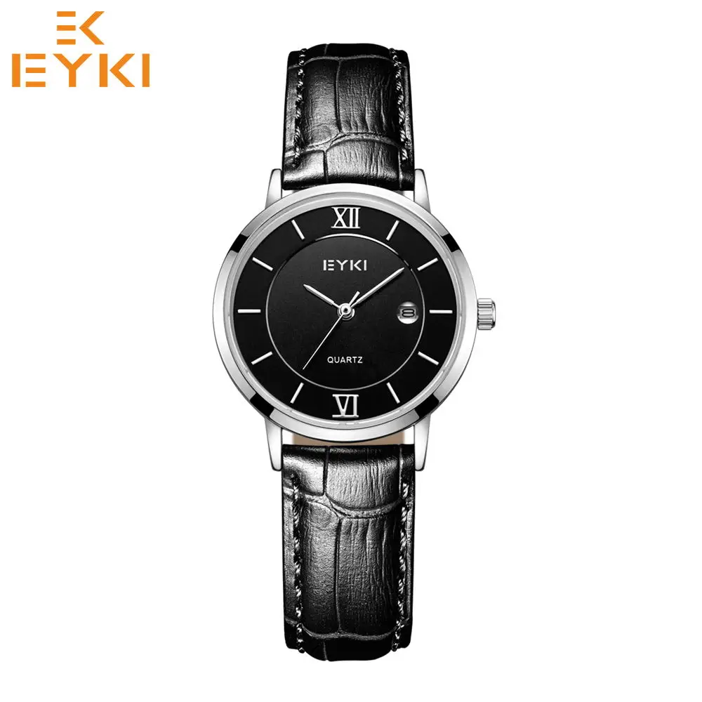 E1076S-DZ2WHH-S EYKI Модный Топ бренд мужские и женские часы Пара часы водонепроницаемые кварцевые механизм кожаные часы Relogios Masculino Montre Femme - Цвет: E1076S-DZ2WHH-S