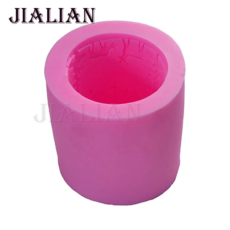 3D цилиндрическая Рождественская Снежинка свеча форма ЗВЕЗДА Олень Дерево сосна